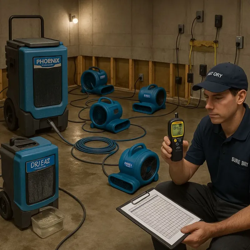 Structural Drying and Dehumidification process in Dexter, MO